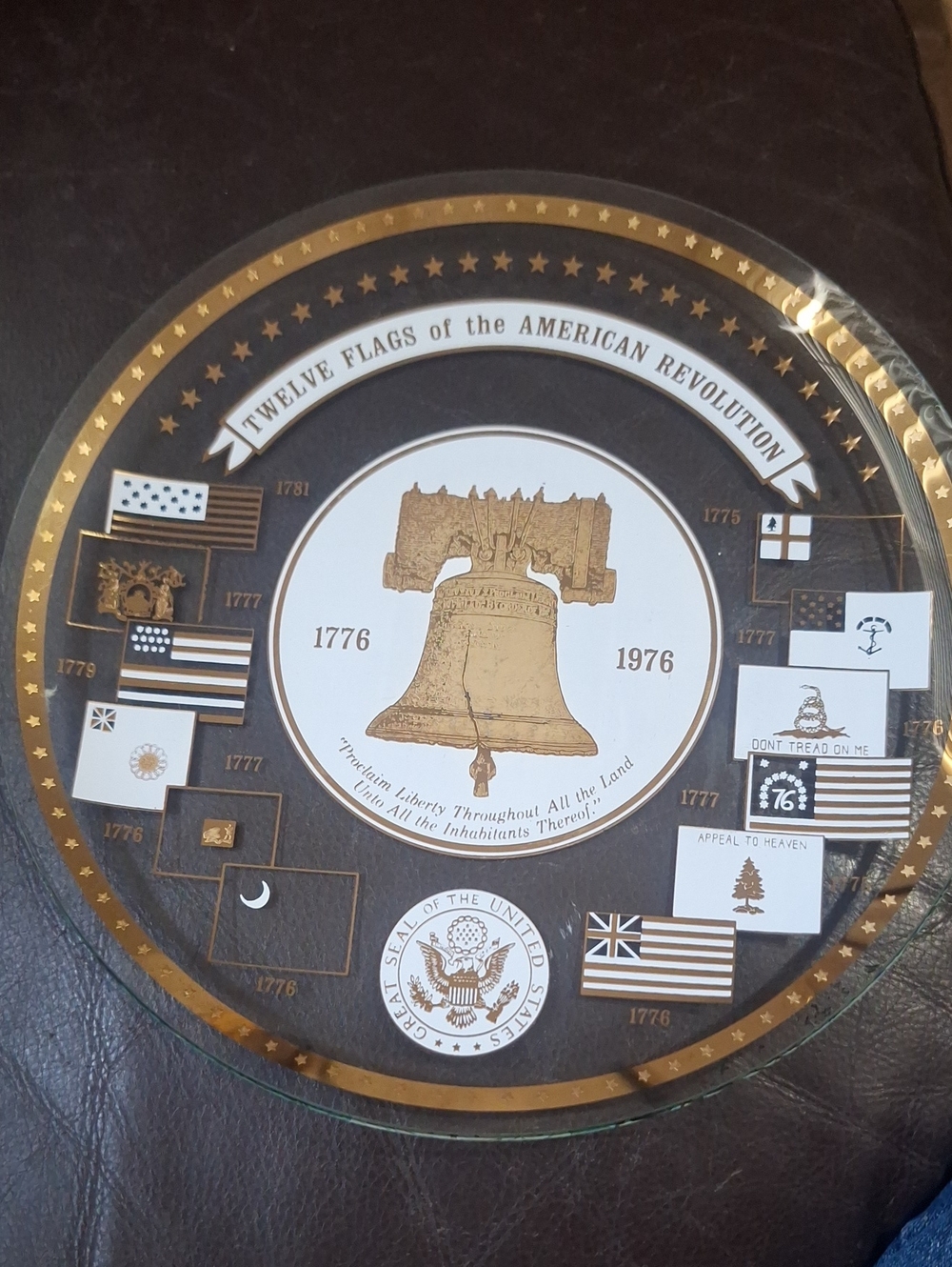 Avon Gold and White Revolutionary Liberty Bell Decorative Plate